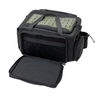 Modular tactical range bag showing inner mesh pocket with zipper closure & fold out panel