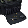 Padded tactical range bag with 8 pistol magazine elastic slots to organize gear and fold out panel for magazine reloading