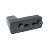 Backside view of black plastic pistol mount that can be mounted directly to a flat wall with the slots built into the back of the mount or install the hardware and mount it directly to the Assault Wall slat wall panels