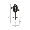 Triple Threat fully silhouette steel shooting target with three reactive paddles and fully armored stand, shown with dimension lines indicating 30 inches wide and 67 inches tall and 51 inches deep on a white background.