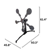 Five Paddle Texas Star spinning steel target with dimensions labeled on a white background