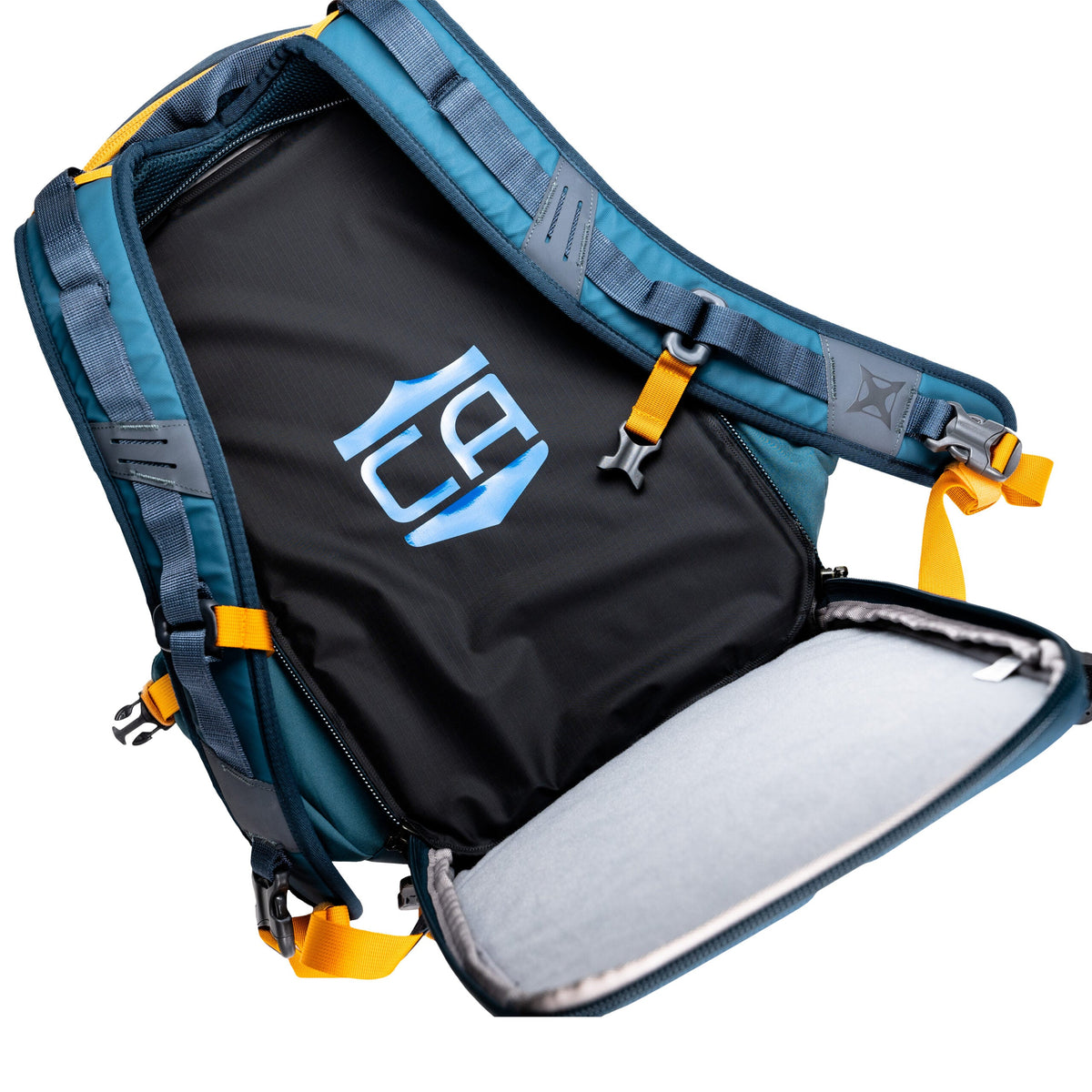 CaliberX IIIA Body Armor Insert for compatible Vertx backpacks inserted into backpack back panel on a white background