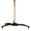 Adjustable 2x4 stand base for steel targets with portable 3 spiked leg design assembled on white background