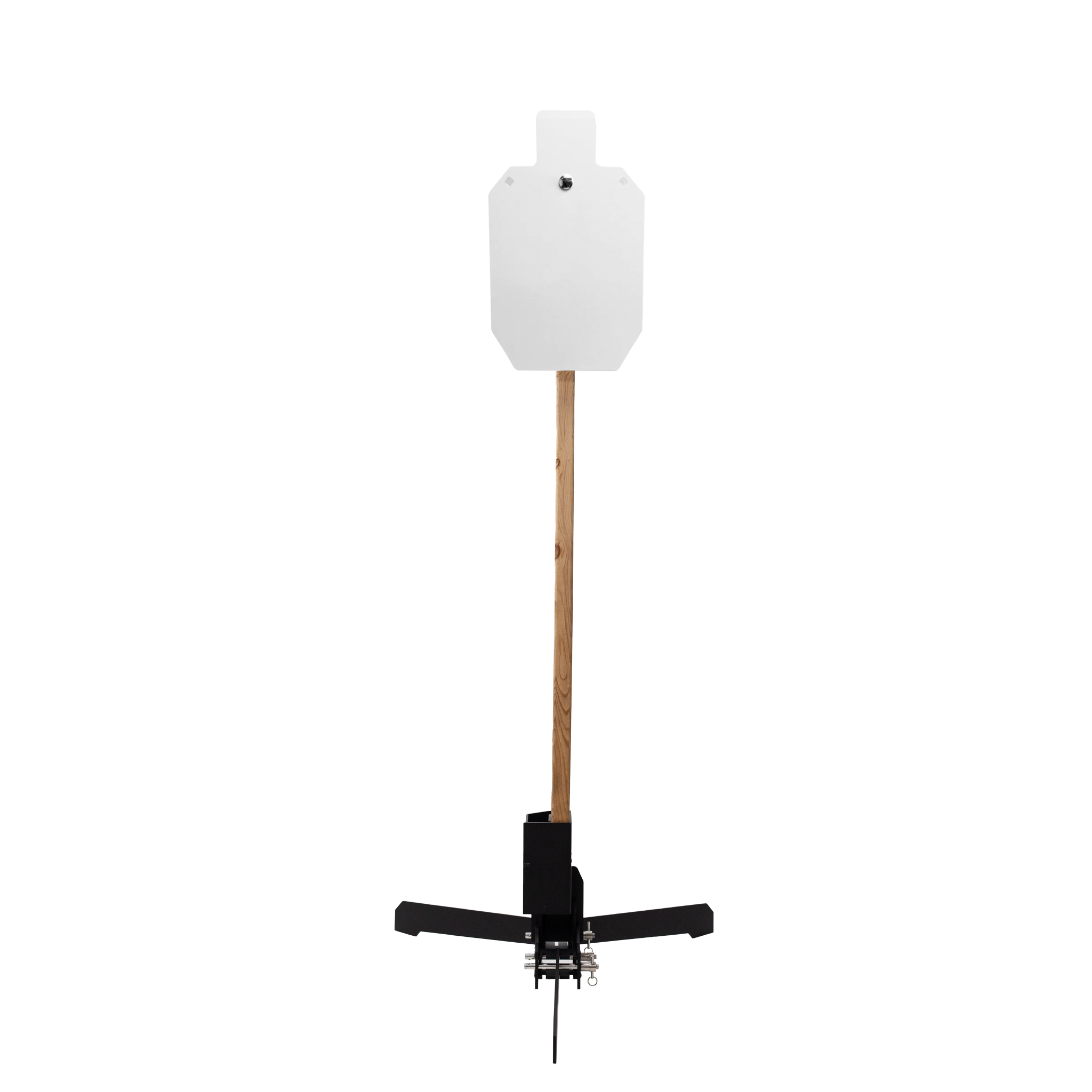 Double Tap Industries adjustable 2x4 steel target stand with anti-wobble 3-leg base