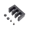 Black pistol magazine hanger for 9mm single stack slim magazines with hardware on a white background, 3 magazine capacity