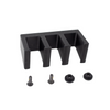 Black pistol magazine hanger for 9mm & 40 cal  magazines with hardware on a white background, 3 magazine capacity