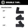 graphic detailing adjustable pistol hanger angle options for horizontal and vertical display and their varying degrees