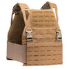 Front view of the Caliber AV2 DV8 RF2 Body Armor Package in coyote tan