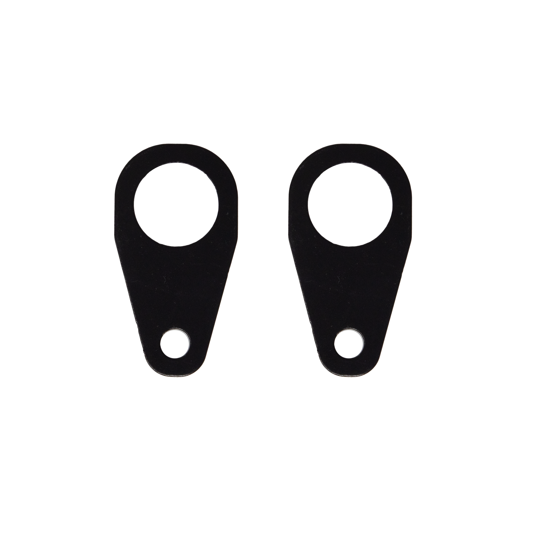 double tap industries two strap or chain target hangers black powder coated on white background