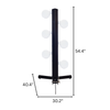 double tap industries reactive steel dueling tree target designed for competition and range shooting with dimensions of 30.2 inches wide and 54.4 inches tall and 40.4 inches long included on a white background