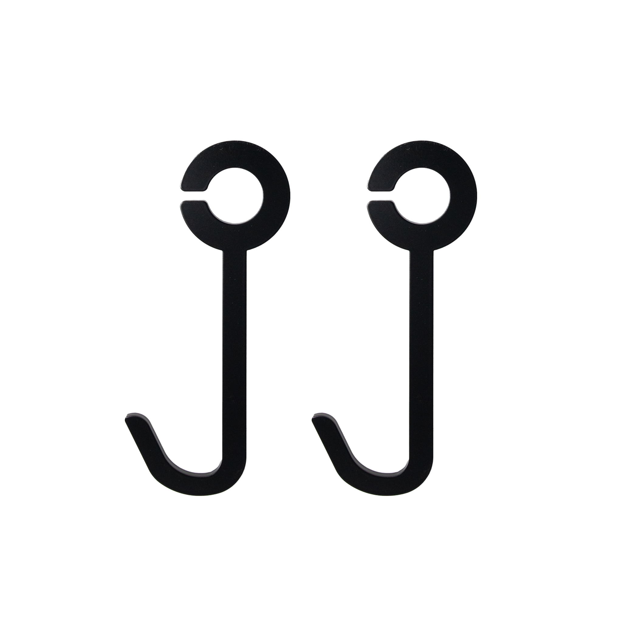 double tap industries 6 inch j hooks two powder coated black on a white background