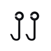 double tap industries 6 inch j hooks two powder coated black on a white background