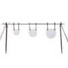 double tap industries DIY conduit stand assembled with gong targets hanging on powder coated j-hooks 