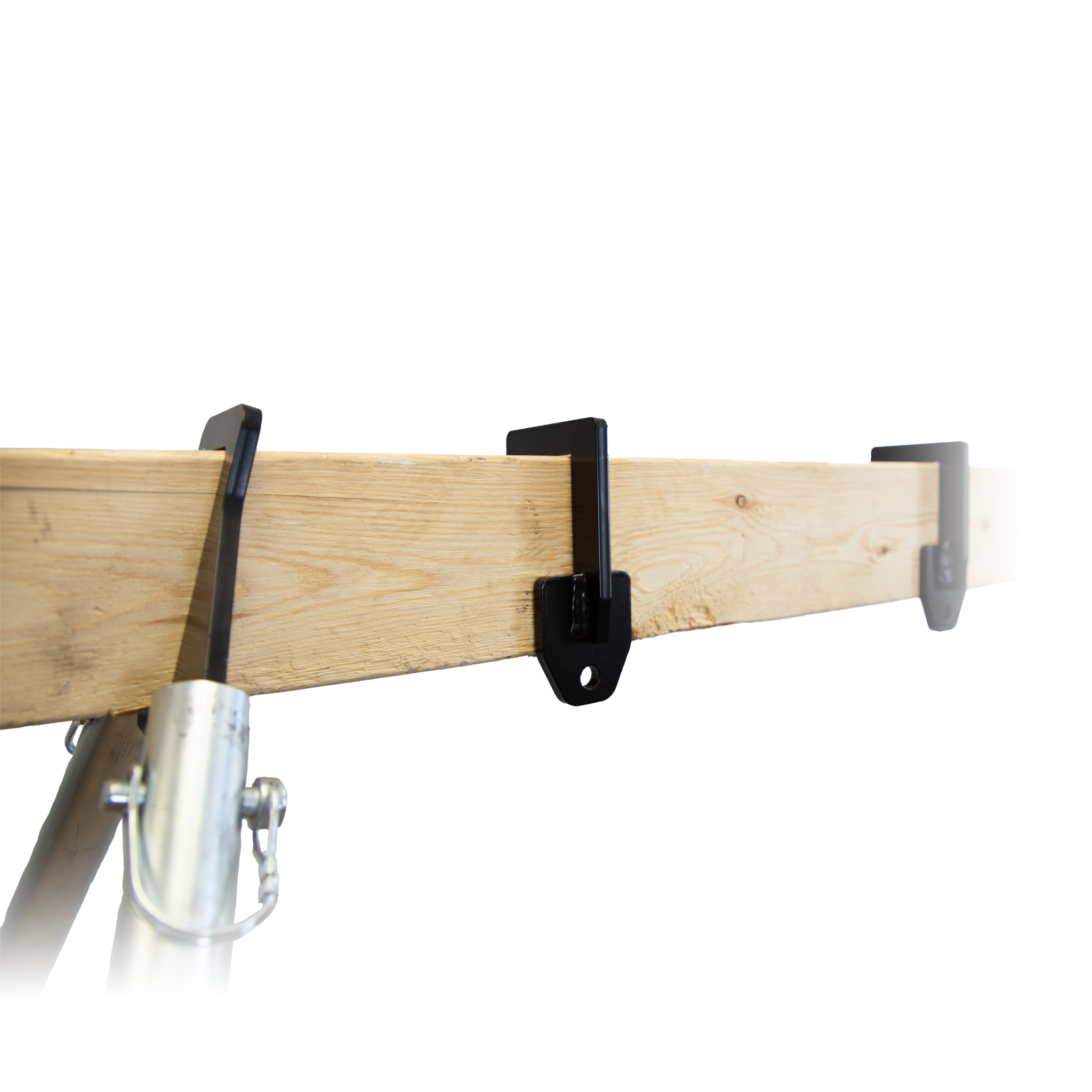 double tap industries assembled top view of 2x4 DIY steel target hanger kit on a white background