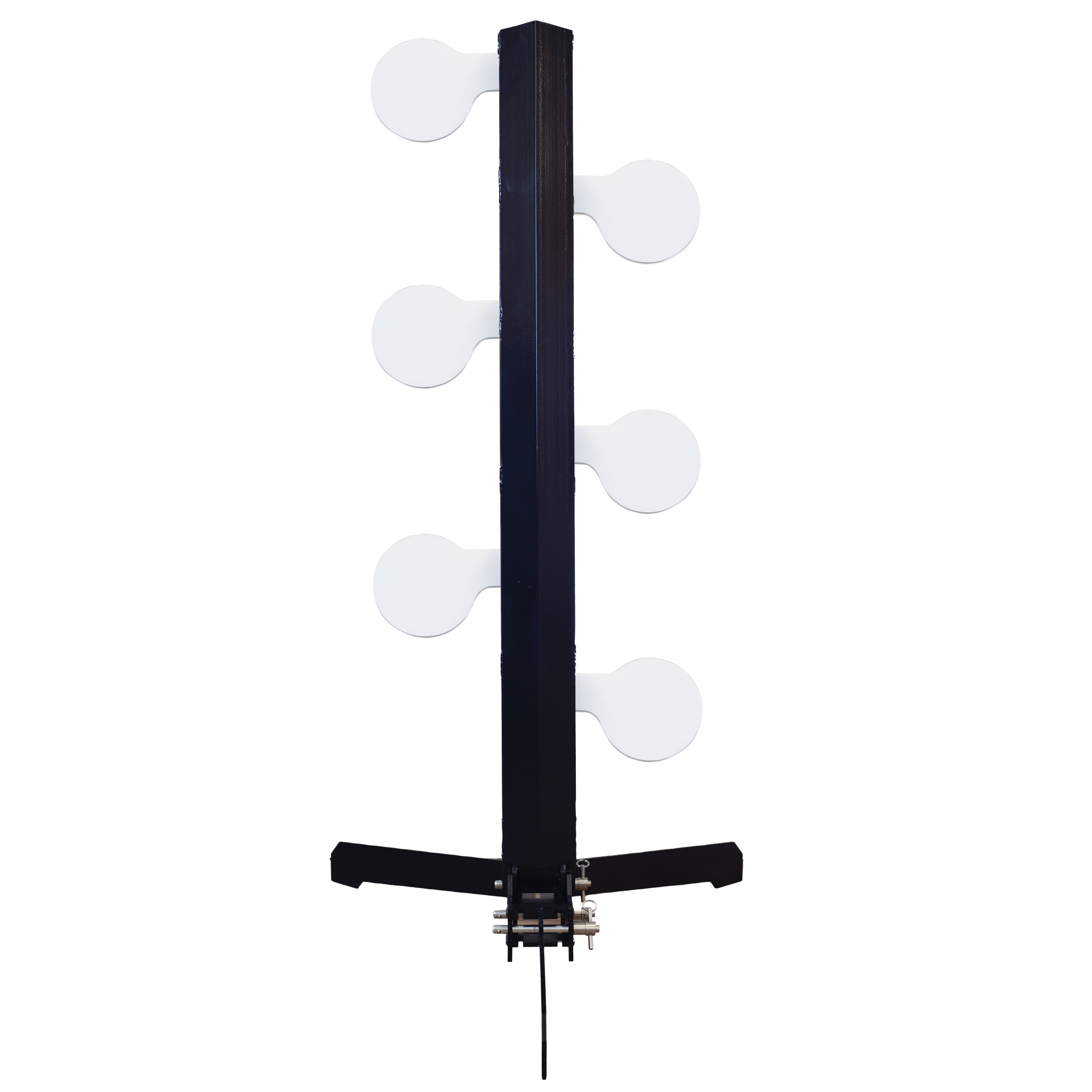 double tap industries AR500 dueling tree target with reactive steel paddles and quick pin base system