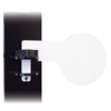 double tap industries close-up of single 3-8 inch AR500 steel white powder coated paddle on dueling tree target