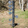 double tap industries portable dueling tree target setup for training and competitive shooting in outdoor setting raw steel