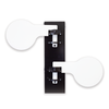 double tap industries close-up of 3-8 inch AR500 steel paddle on dueling tree target