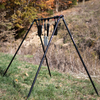 Quick Stand Kit assembled with hanging steel targets at outdoor range 