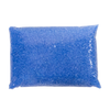 Bag of blue recycled plastic that resembles round pellets used to fill shooting rest bags for consistent shooting support from double tap industries