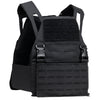 Front view of black DV8 Plate Carrier showing adjustable carrier design