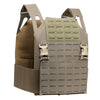 ranger green Caliber Armor DV8 Plate Carrier  front view with low-profile adjustable design on a white background