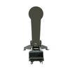 A black metal fall popper base for forward or rear falling with a 22 inch classic ipsc popper target with included rubber fall bumper located on a white background.