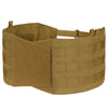 Adjustable cummerbund on the MOPC Gen II in coyote brown on a white background