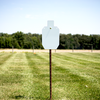 Portable shooting setup using adjustable T-post steel target hanger