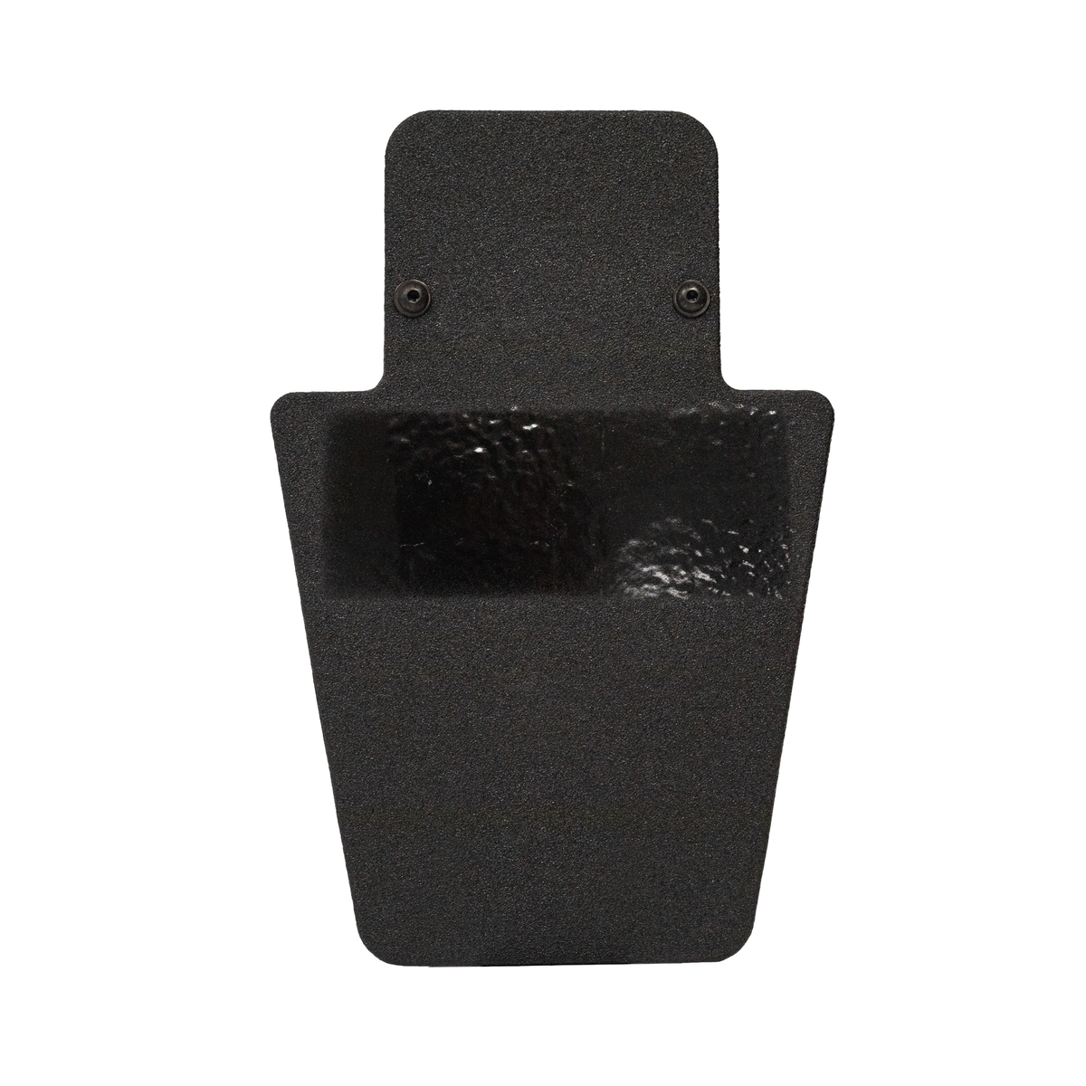 Front of black 12" x 18" Caliber Armor Pistol rated Level IIIA HG2 Ballistic Shield with value line handle on a white background