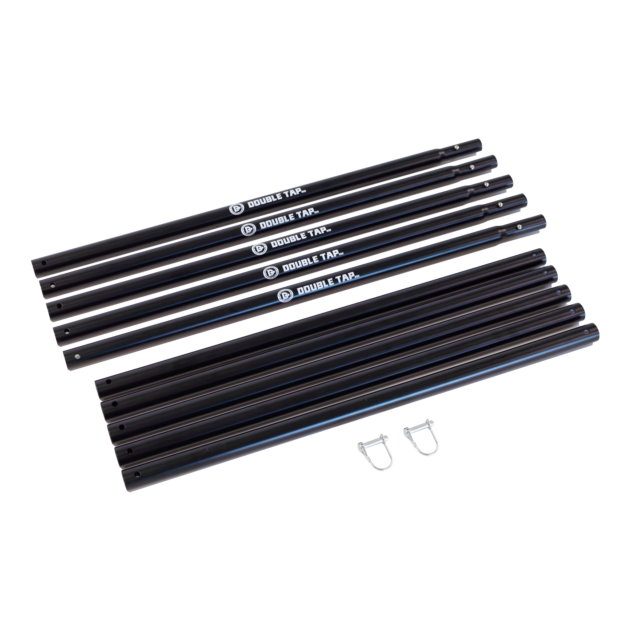 Quick Stand Kit EMT conduit alternative with tube sections and pins on white background