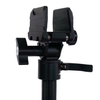 close up image of adjustable saddle clamp on aluminum shooting tripod