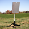 Outdoor steel target setup using portable spiked 2x4 stand