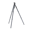 stronghold lite black aluminum shooting tripod with three legs extended and quick mount saddle clamp attached to top on a white background