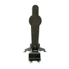 A black metal fall popper base for forward or rear falling with a 28 inch uspsa mini pepper popper target with included rubber fall bumper located on a white background.